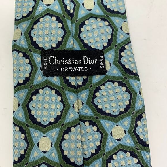 SOLD Christian Dior Mens Geometric Kaleidoscope Silk Neck Tie Multicolor - Picture 4 of 7